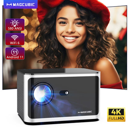 580ANSI Projector Android 11 4K 1080P Wifi6 Voice Control Allwinner H713 Electronic Focus BT 5.0 Home Cinema HY350 Pro